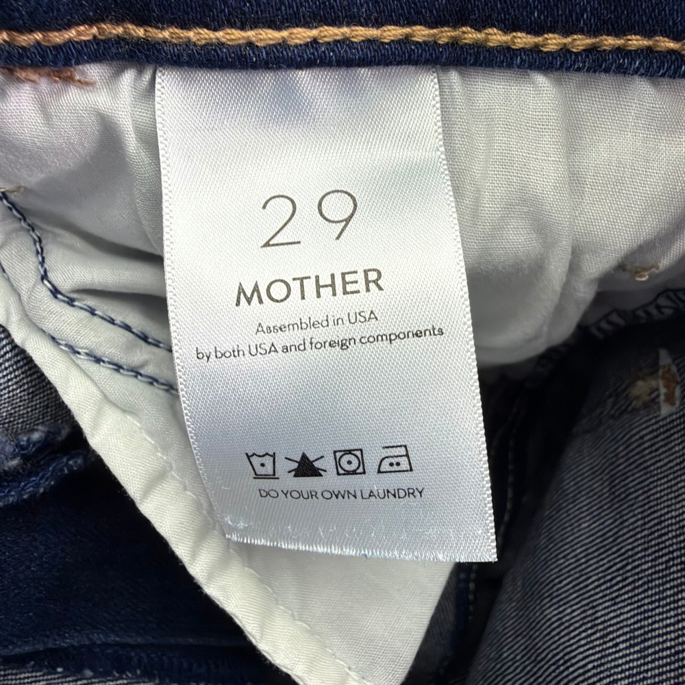 MOTHER Jeans Women's 29 (Fits 28x27) Blue Home Movies The Hustler Ankle Fray USA - Picture 4 of 15